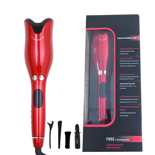 Professional Hair Curlers Wand Ceramic Heating Care Wave Curl Red