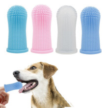 4pcs Universal Home Soft Silicone Pet Finger Toothbrush Washable Dog Cat