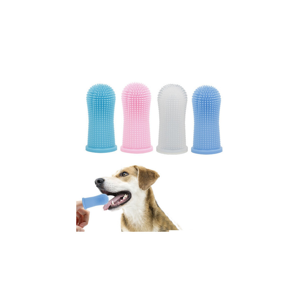 4pcs Universal Home Soft Silicone Pet Finger Toothbrush Washable Dog Cat