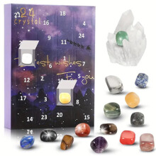 Christmas Gemstone Advent Calendar 24 Natural Crystal Gemstones Stone Xmas Girls Boys Gift