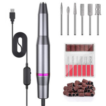Electric Nail Drill Rechargeable Nail File Kit with LED Lights