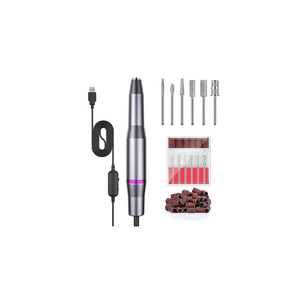 Electric Nail Drill Rechargeable Nail File Kit with LED Lights