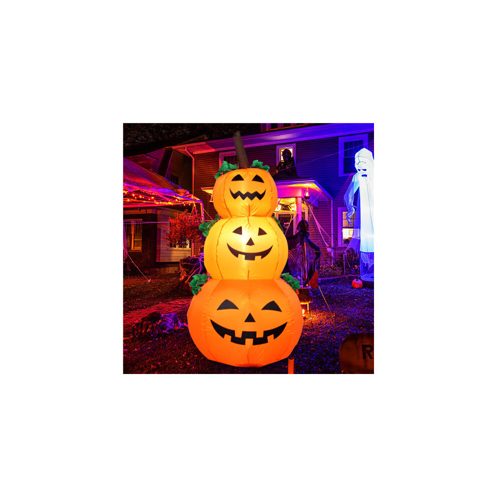 3.93ft Inflatable Pumpkin with LED Rotating Lights Outdoor Decoration