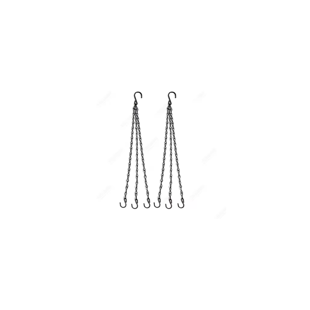 2x40cm Imitation Rattan Hanging Basket Flower Pot Chain With 3 Hooks