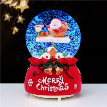 Christmas Musical Snow Globe Light Up Music Box Automatic Snowfall