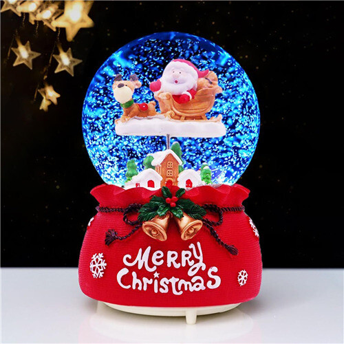 Christmas Musical Snow Globe Light Up Music Box Automatic Snowfall
