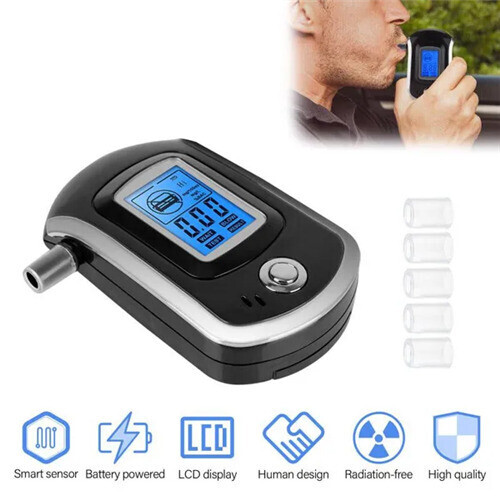 Digital LCD Alcohol Tester Police Breath Breathalyzer Test Analyzer Detector