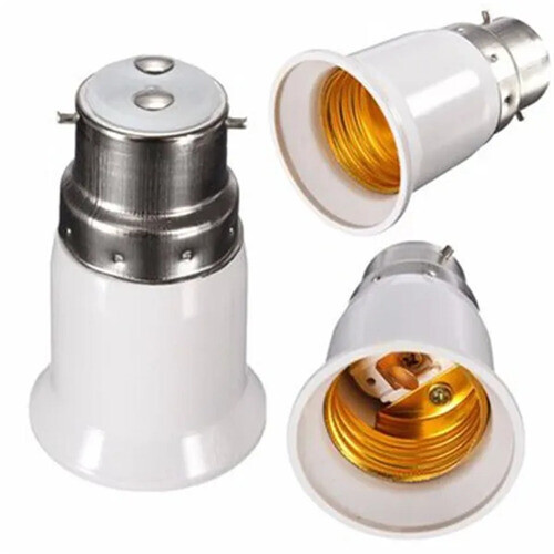 2 X Lamp Bases Light Bulb Adaptor B22 To E27 Lamp Converter Holder