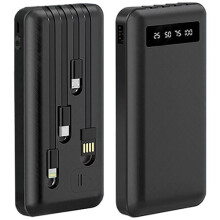 20000mAh Mobile Phone Power Bank Portable Charger with Cables