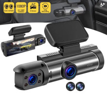 1080P HD Dual Lens Car DVR Dash Cam Front and Inside Camera Video