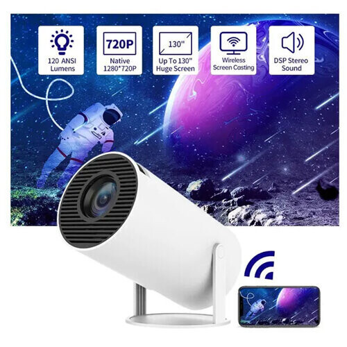 Smart Projector Android 11.0 MINI Portable 5G WIFI HDMI Home Cinema 720P