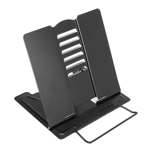 Desk Book Stand Metal Reading Rest Holder Angle Adjustable Document Portable Sturdy (Black) 2