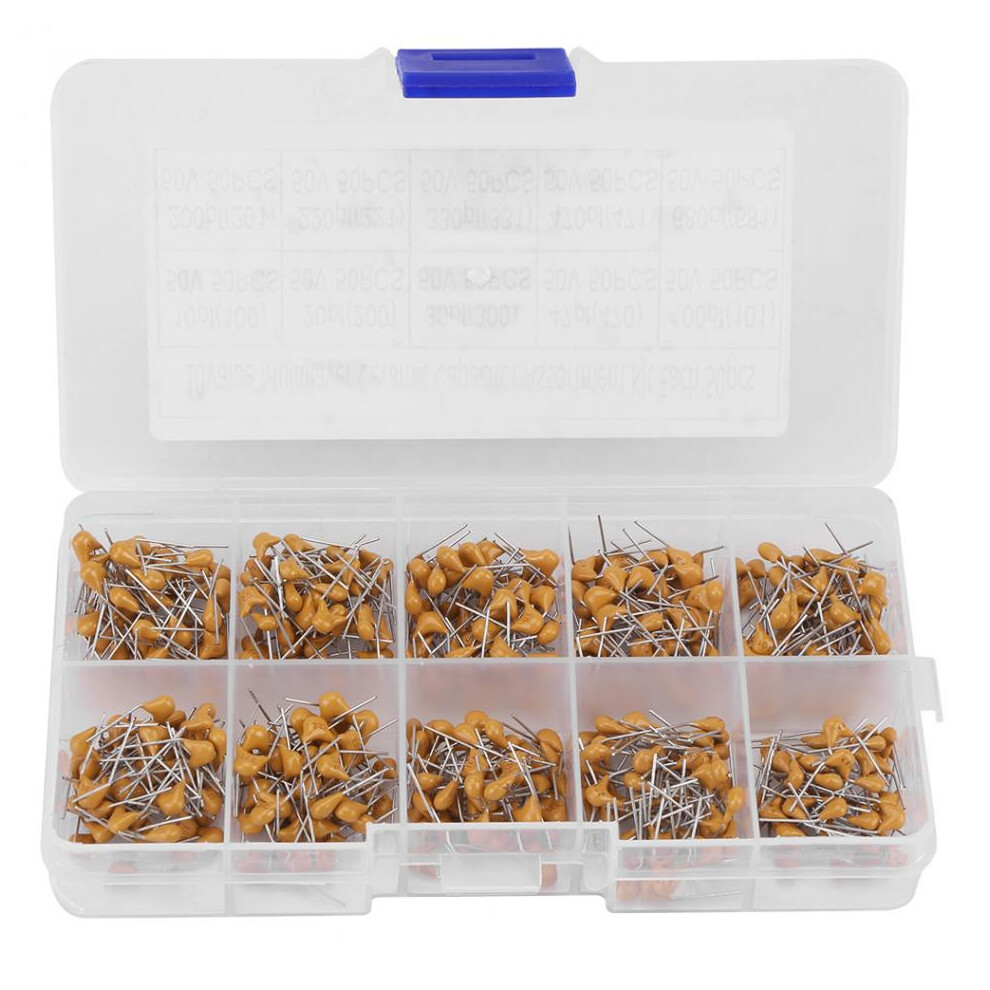 500Pcs 10 Values 10Pf-680Pf Monolithic Ceramic Capacitor Assorted Kit 4851820400800