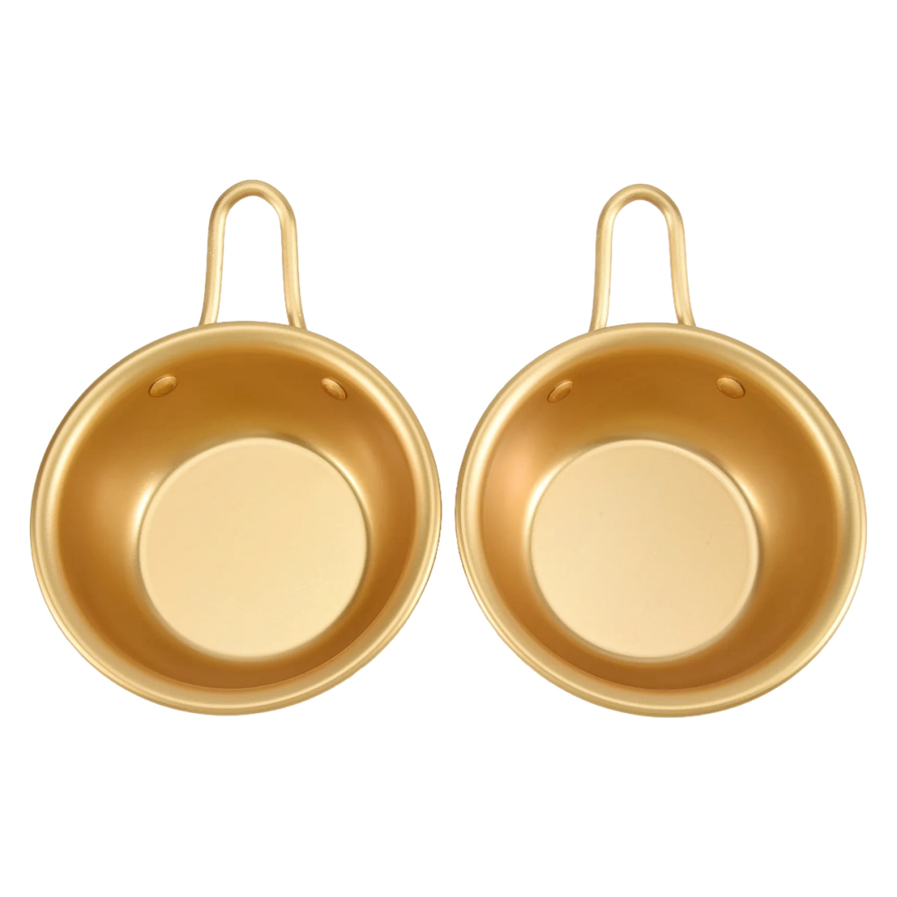 2PCS Makgeolli Bowls Aluminum Korean Traditional for Raw Rice Wine-image-OPC-PGQKQPH-NEW