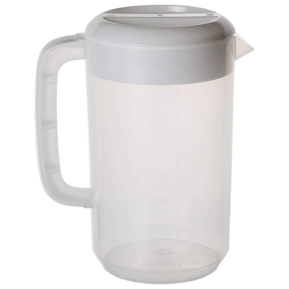 Plastic Kettle with Handle, Used for Hot and Cold Water, Iced Tea Fruit Drinks, 2.5L (White)