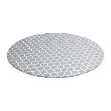 Round Tablecloth with Elastic Edge Waterproof Oil Proof PVC Table Cloth Wipe Clean Cover for Indoor and Outdoor