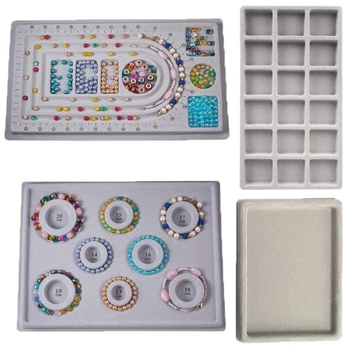 Bead Design Board Βραχιόλι Flocked Mats Κολιέ Δίσκος οργάνωσης κοσμημάτων με χάντρες -B 1