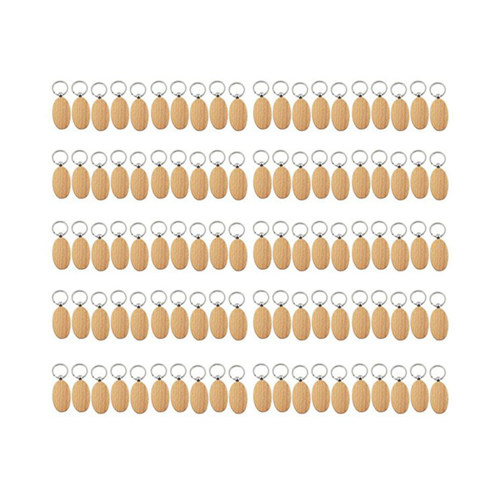 100Pcs Blank Oval Ellipse Wooden Key Chain Diy Promotion Keychain Pendant Keyring Tags Promotional Gifts 4851820409766