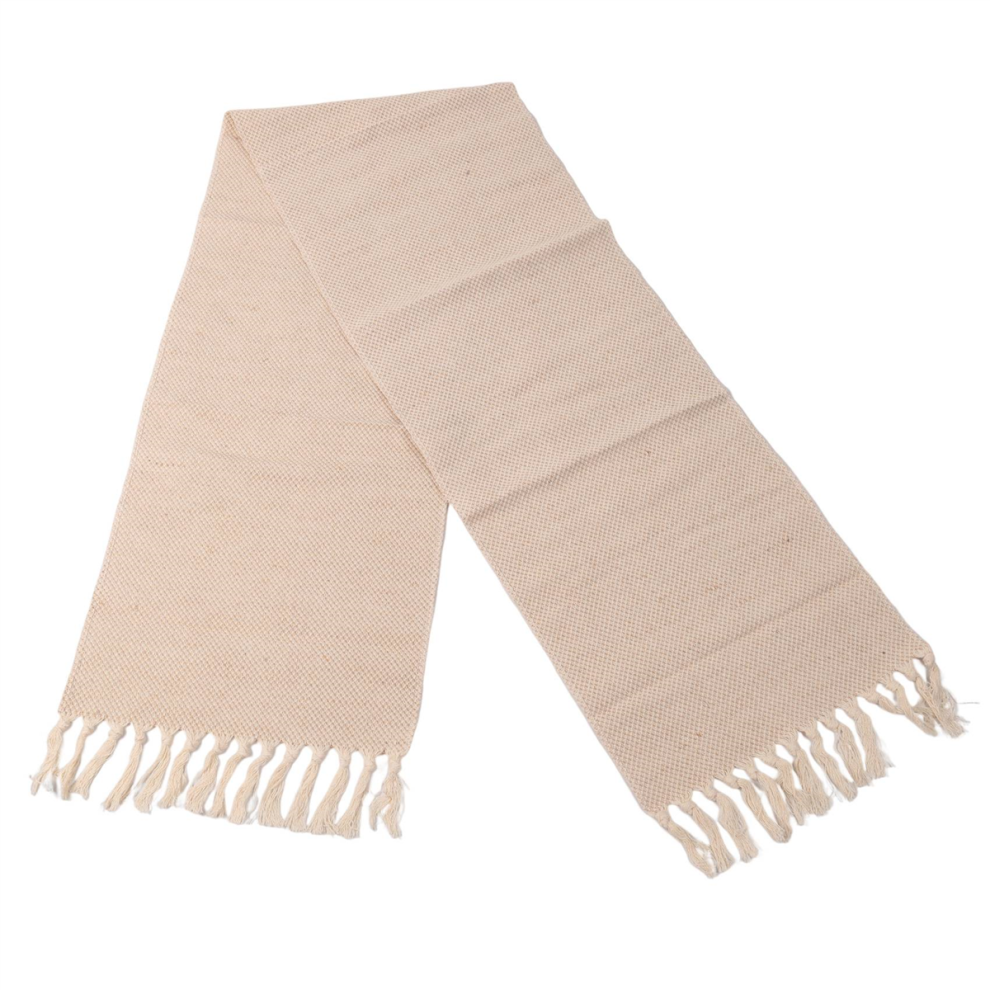 Farmhouse Table Runner, Vintage Rustic Cotton Braided Coffee Beige Woven Runner-image-OPC-PGQKTWX-NEW