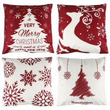 Kerstkussenhoezen 18X18 Set van 4, Decoratie voor thuis, Kerstversieringen Kussenhoes Thuis