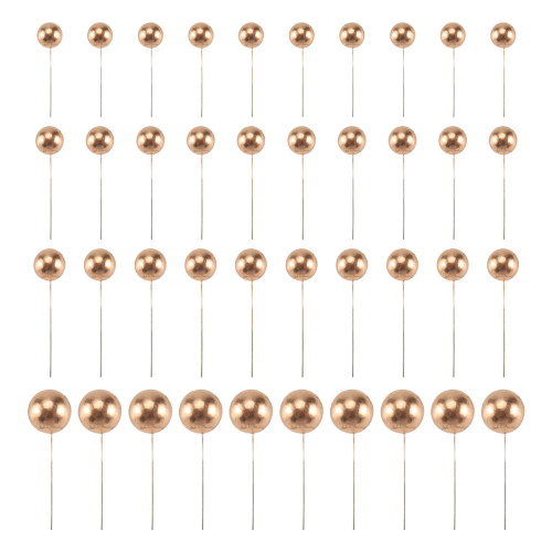 40 ΤΕΜ. Cake Toppers Mini Gold Ball Διακοσμήσεις Cupcake για στολισμό Γάμου γενεθλίων 2