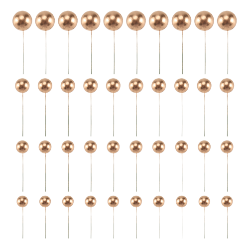 40 ΤΕΜ. Cake Toppers Mini Gold Ball Διακοσμήσεις Cupcake για στολισμό Γάμου γενεθλίων