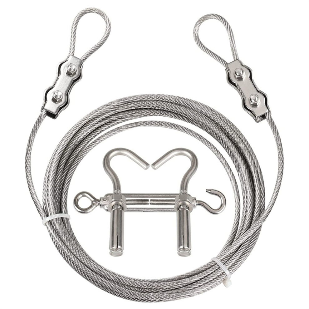Portable Windproof Clothes Rope with Stainless Steel Cable Fastening System Multifunctional Heavy Duty Laundry