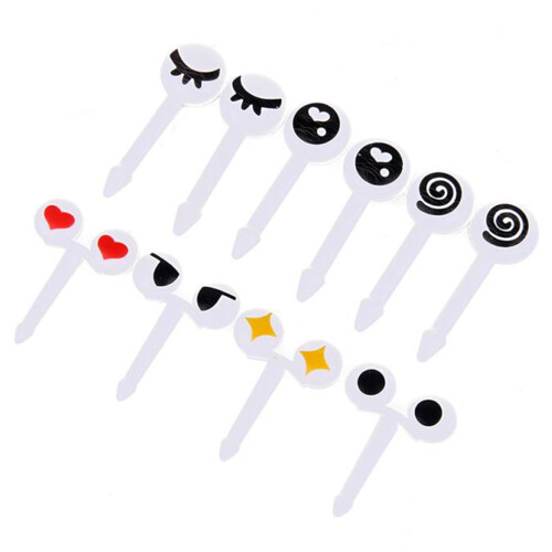 10 κομμάτια Mini Cute Cartoon Eyes Lunch Box Διακόσμηση Πιρούνι Επιδόρπιο με φρούτα 1