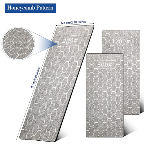 3Pcs Diamond Sharpening Stone Set Plate Professional Bench Stone(400 , 600 1000 ) 2