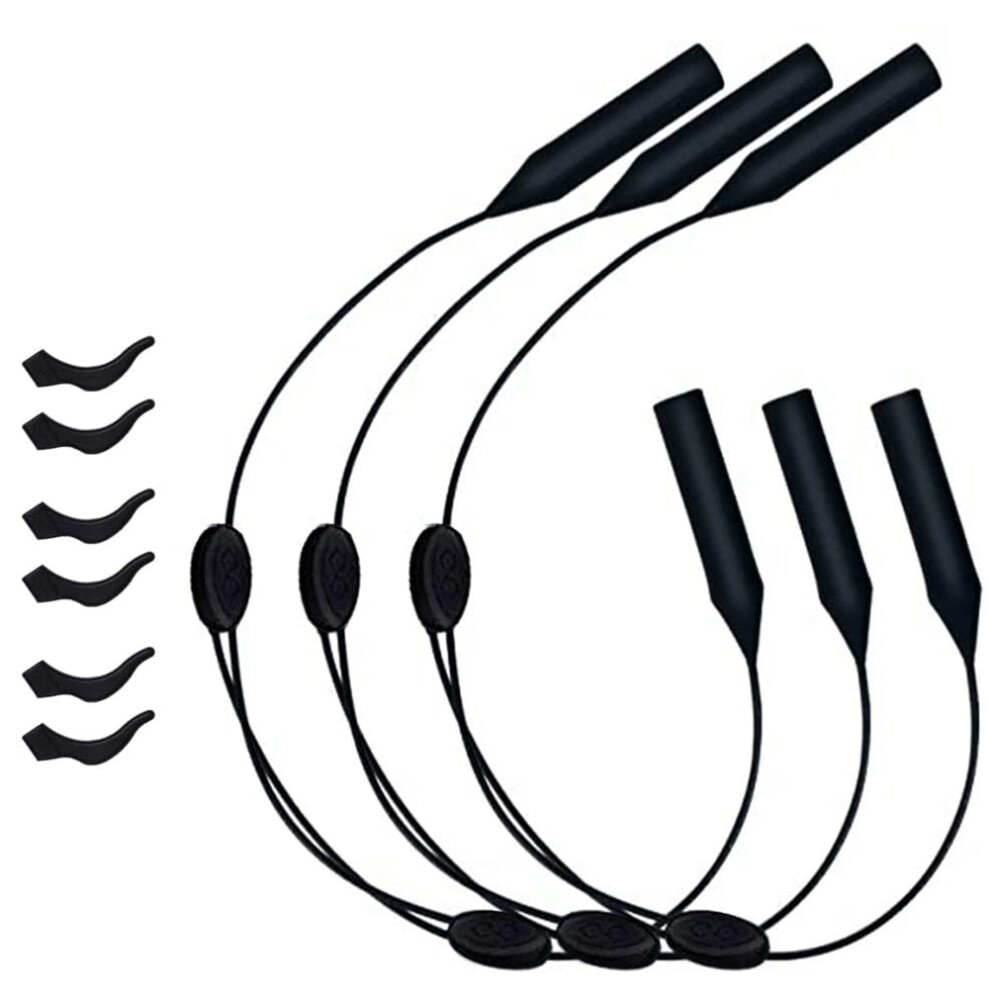 Jojomino Not,Specified Glasses Strap Adjustable Eyewear Retainer 3Pcs Universal Fit Sports Sunglasses + 6Pcs Ear Grip