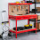 Switzer (Red) SwitZer Steel Garage Tool Box Work Bench Storage Pegboard Shelf DIY Workshop 3
