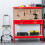 Switzer (Red) SwitZer Steel Garage Tool Box Work Bench Storage Pegboard Shelf DIY Workshop 6