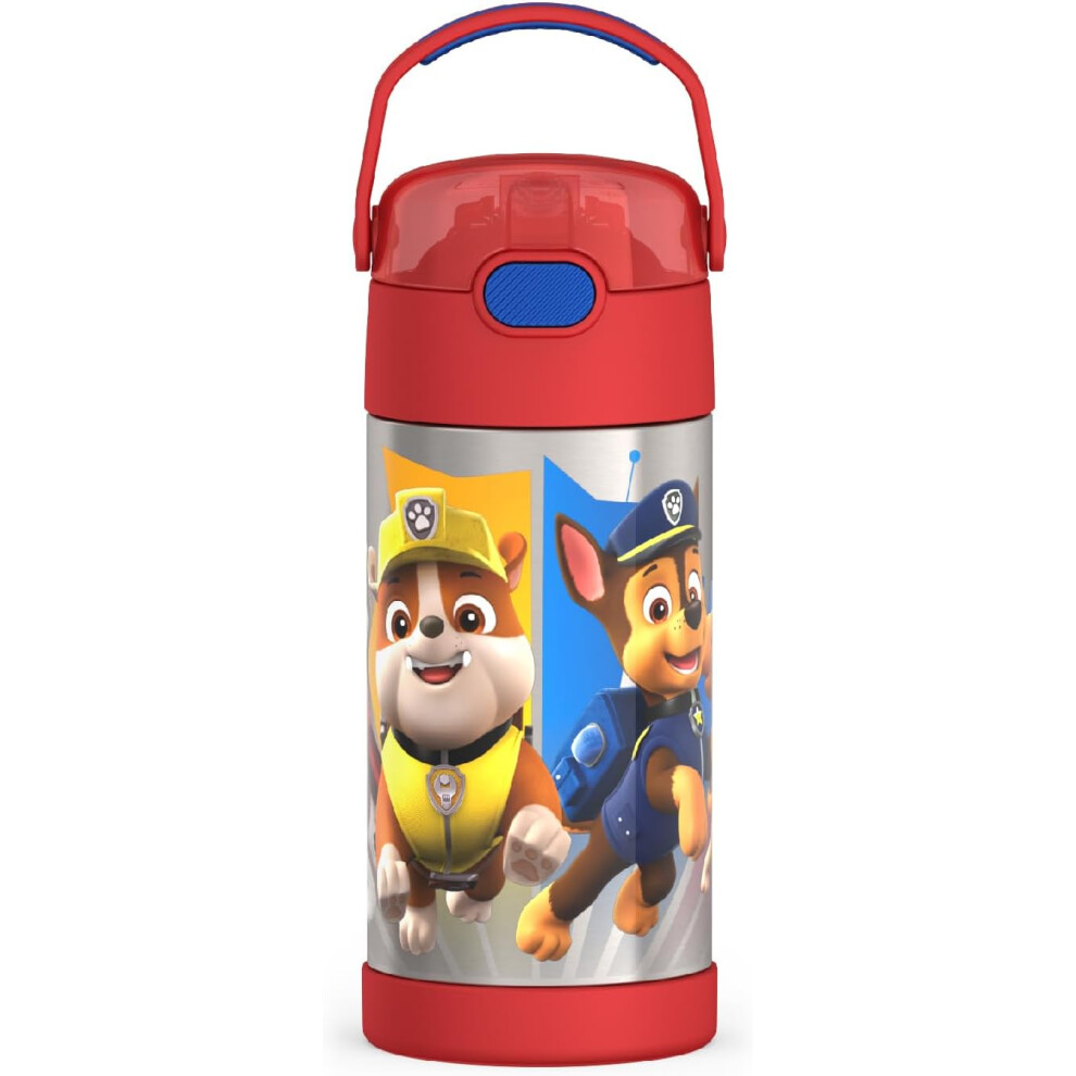 THERMOS FUNTAINER Water Bottle with Straw  12 Ounce  Paw Patrol  Kids Stainless Steel Vacuum Insulated Water Bottle with Lid