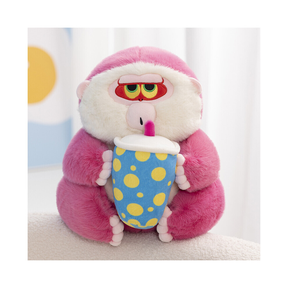 (Thé au lait 30 cm) jouet en peluche singe mignon dessin animé fille cadeau de vacances d'anniversaire