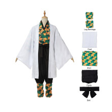 (Sabito Kostüm, S) Kimetsu Slayer Demon No Yaiba Sabito Cosplay Kostüm Kimono Umhang Outfit Komplettset