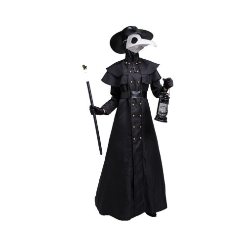 (Μαύρο, 4XL) Halloween Ενήλικες Μεσαίωνα Πανκ Στυλ Πανώλης γιατ