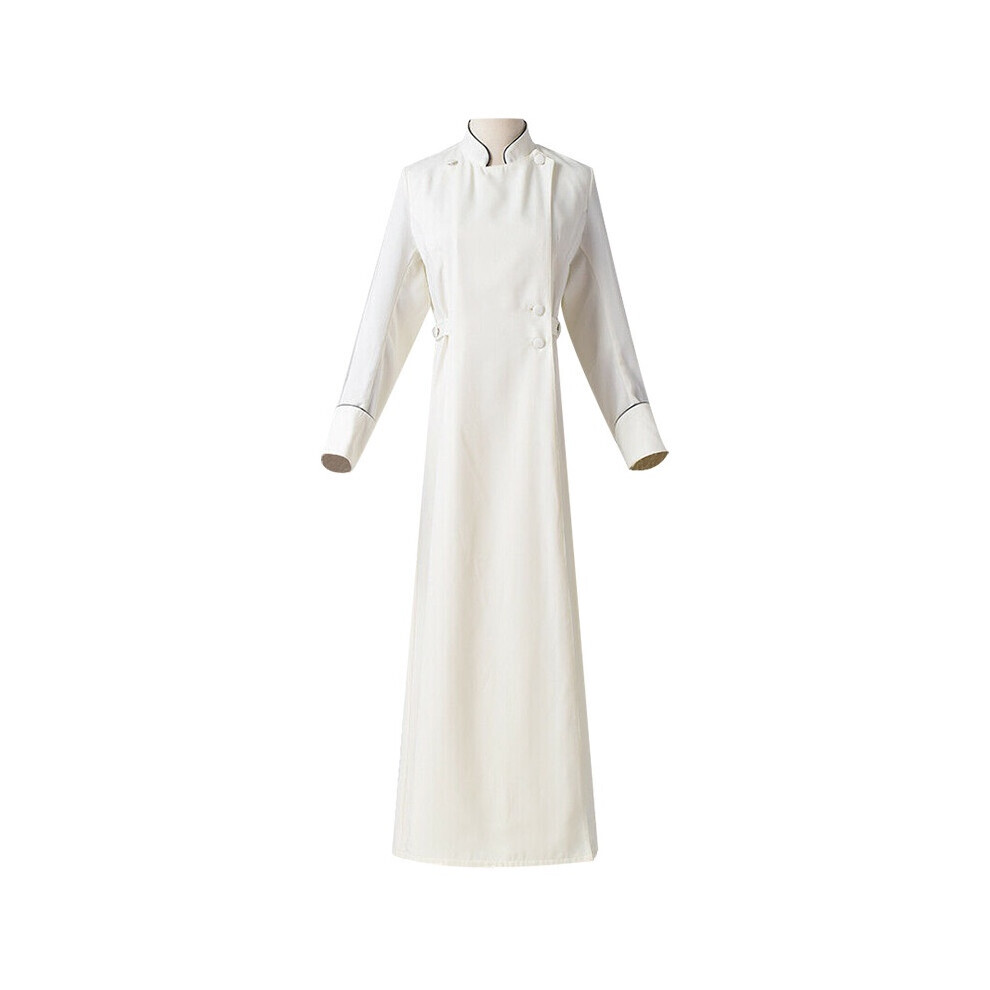 (Blanc, M) Femme Cosplay Prêtre Costume Blanc Halloween Fête Robe Médiévale Spectacle Robe Prop