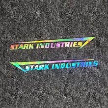 (Laserowe odblaskowe) 2 szt. naklejki samochodowe Stark Industries odblaskowe dekoracje na maskę i bagażnik