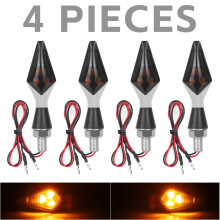 (4 sztuki chromowanej obudowy) 8 mm miniaturowe motocyklowe światła kierunkowskazów LED aluminiowe migacze