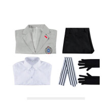 (L) Costume da cosplay di Akechi Goro di Persona 5, personaggi del gioco, regali per feste di Halloween