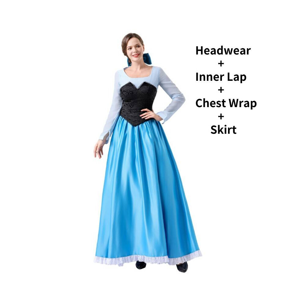 (XL) La Petite Sirène Ariel Robe Femmes Cosplay Costume Dessin Animé Fête d'Halloween
