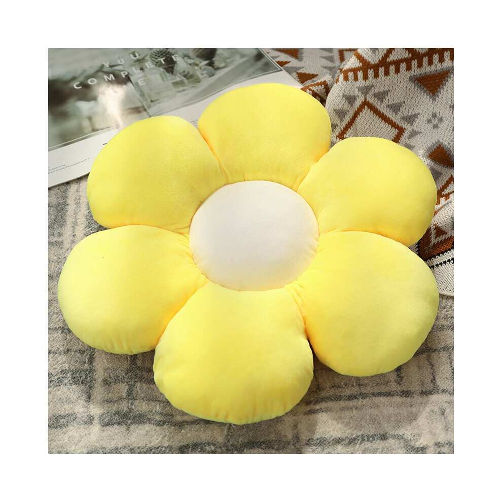(Jaune, 70 cm) coussin de fleurs mélangées colorées en peluche coussin fille tapis de bureau cadeau