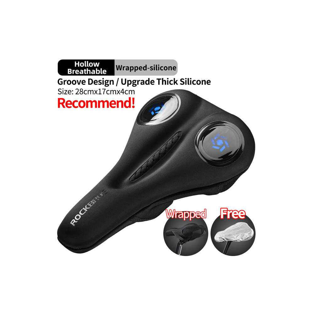 (LF044BL) Selle de vélo creuse et respirante en silicone pour VTT