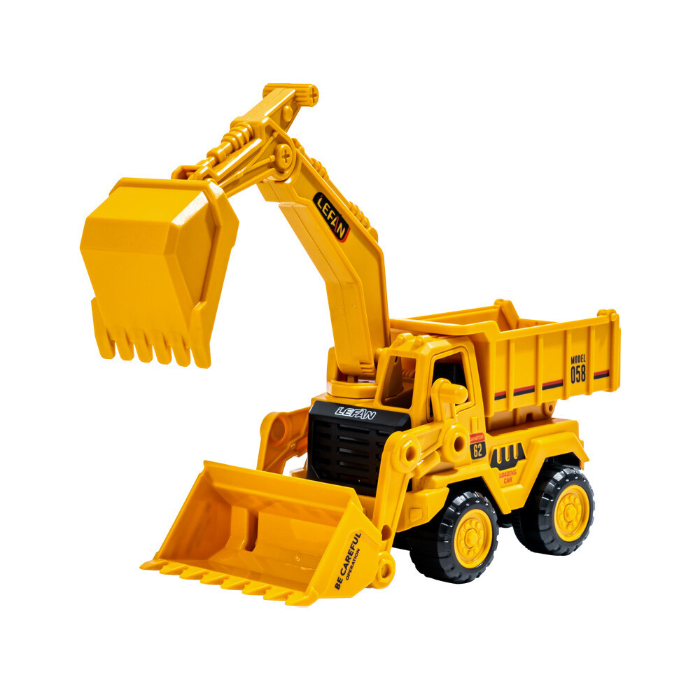 (A) Nouveau jouet de voiture d'ingénierie 3 en 1, grand bulldozer, excavatrice, modèle de tracteur,