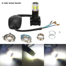 (1 szt.) Reflektor motocyklowy H4 LED BA20D P15D Canbus COB Chip Moto światła przeciwmgielne uniwersalne