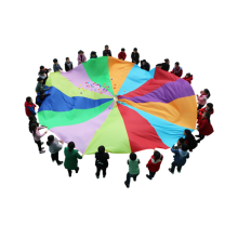 (Ocho colores, 6 m) Juego de paracaídas para niños, tela Oxford, arcoíris, deporte al aire libre, ejercicio, juego