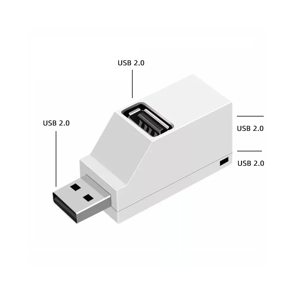 (3 ports blanc 2.0) Adaptateur répartiteur multi-USB Hub USB Mini 3 ports haute vitesse 3 ports USB