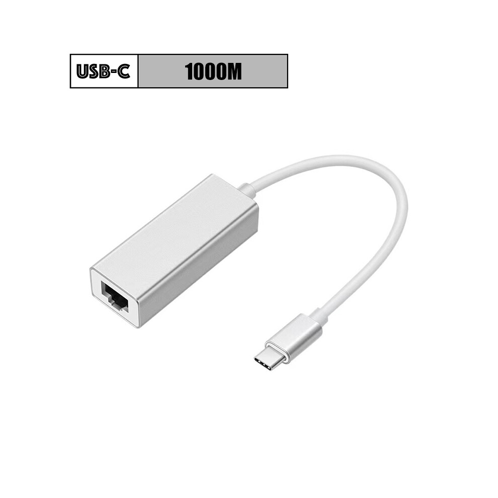 Adaptateur Ethernet externe USB-C (1 000 M) - Carte réseau type-C vers RJ45 LAN - Câble Internet filaire
