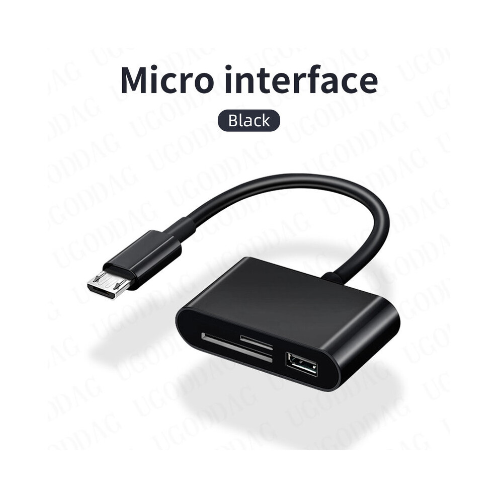 (Prise micro USB) Adaptateur 3 en 1 Type-C Lecteur de carte mémoire TF CF SD Graveur OTG Compact Flash