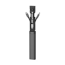 (A)BUDI Wielofunkcyjny inteligentny adapter do przechowywania kart, kabel USB, uniwersalny czytnik kart,